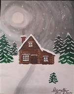 Winter Log Cabin