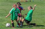 3 Young Girls During A Soccer Match